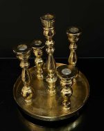 شمعدان پنج شعله سینی دار از بالا