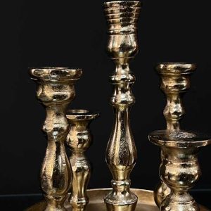 شمعدان پنج شعله سینی دار از بغل