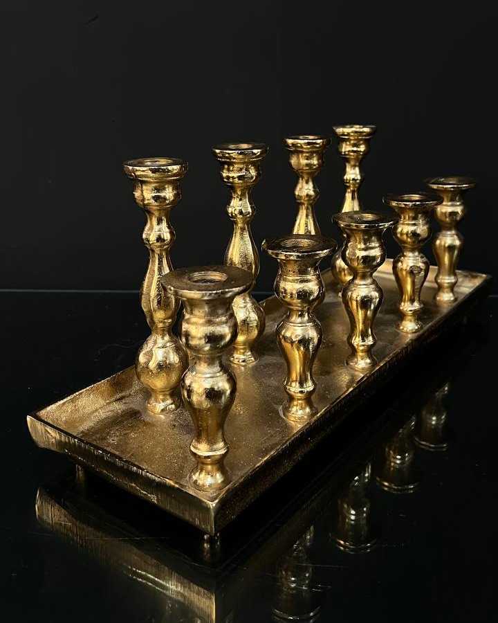 nine candlestick شمعدان نه شعله سینی دار