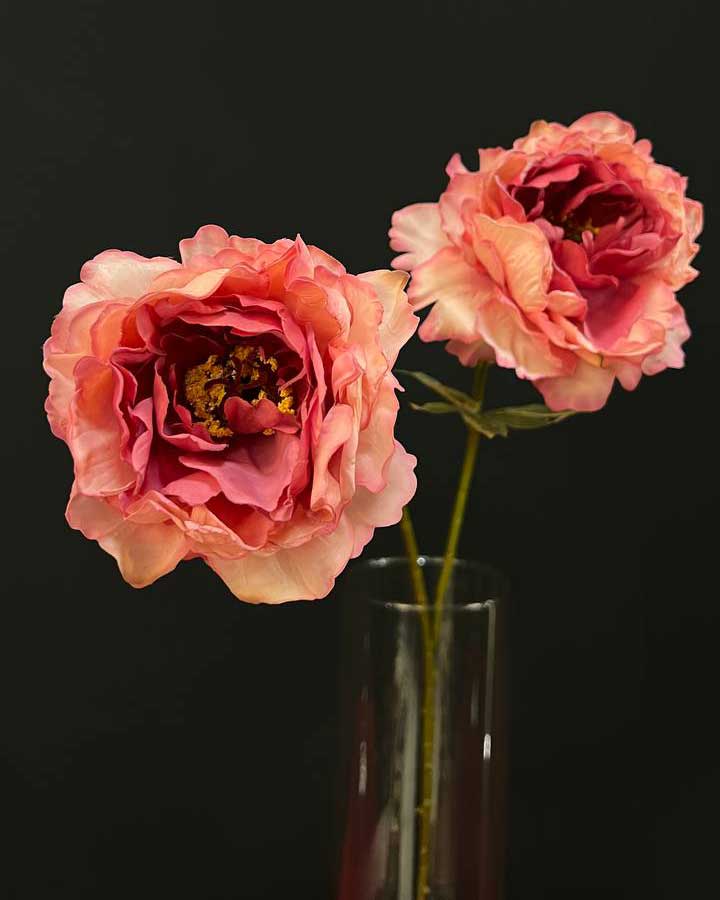 watercolor-peony-flower6 پیونی آبرنگی وارداتی دست ساز تک شاخه دو گله