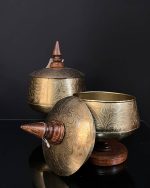 ظرف مصرفی برنجی BC-02 طلایی دوتا جلو