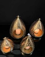 جاشمعی برنجی کد CH-19 طلایی چهارتایی از بالا