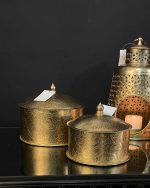 ظرف مصرفی برنجی کد BC-03 طلایی دو تایی