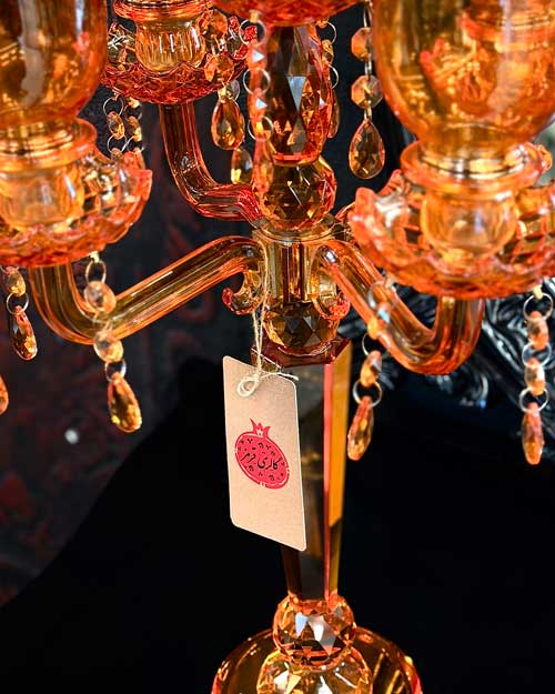 crystal-five-flame-candlestick-ch18-01 شمعدان پنجشعله ی کریستال کد CH-18